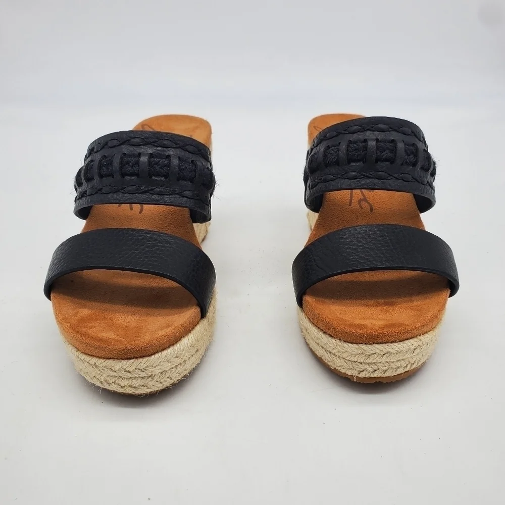 ZODIAC Shoes Women 6M Poppy Platform Espadrille Wedge Sandals Black